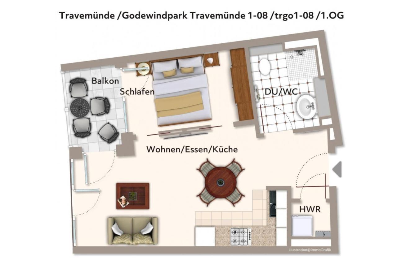 Appartamento Godewindpark Travemuende Godewindpark Travemuende 1-08 Lubecca Esterno foto